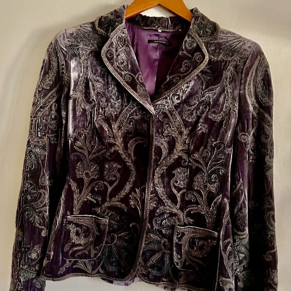 Elie Tahari Rayon/Silk Embroidered Jacket